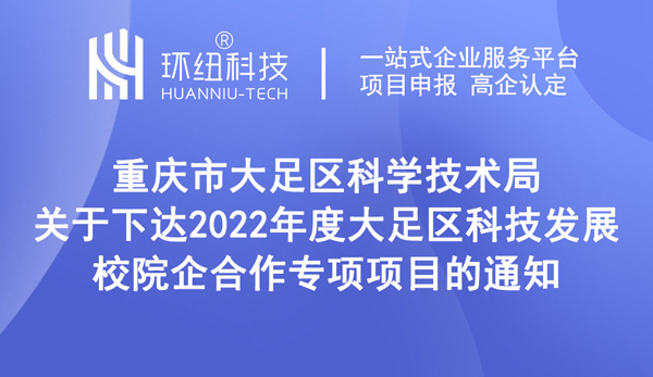 2022年度大足區科技發展校院企合作專項項目