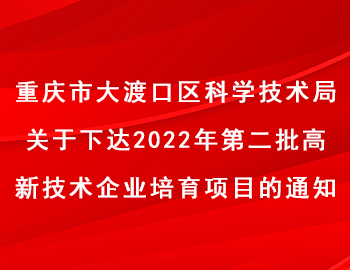 大渡口區2022年第二批高新技術企業培育項目名單