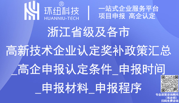 浙江省各市區(qū)高新技術(shù)企業(yè)獎(jiǎng)勵(lì)政策