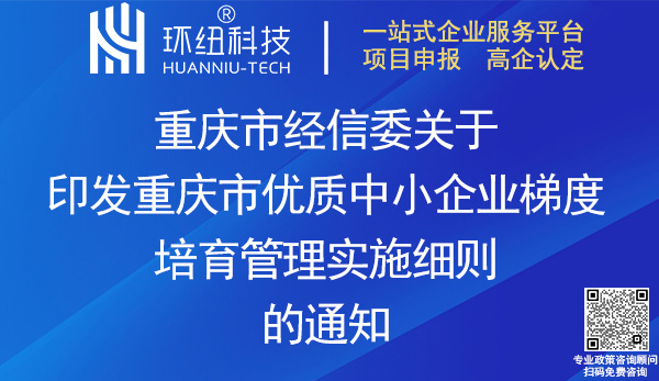 重慶市優(yōu)質(zhì)中小企業(yè)梯度培育管理實施細(xì)則