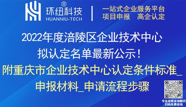 2022涪陵區(qū)企業(yè)技術中心認定名單