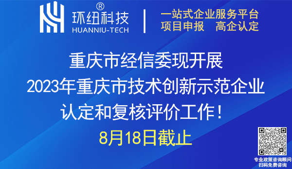 2023年重慶市技術(shù)創(chuàng)新示范企業(yè)認(rèn)定和復(fù)核評價(jià)